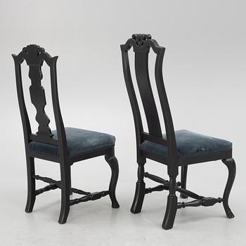 Chairs, 4+2+1, Baroque style and Rococo, 20th century and 18th century.