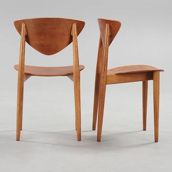 A set of four Peter Hvidt and Orla Mølgaard Nielsen teak dining chairs, Bodafors, Sweden 1962.
