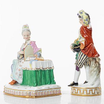 Two porcelain figurines, including one after Michel Victor Acier, Meissen, Germany, 19th century/around 1900.