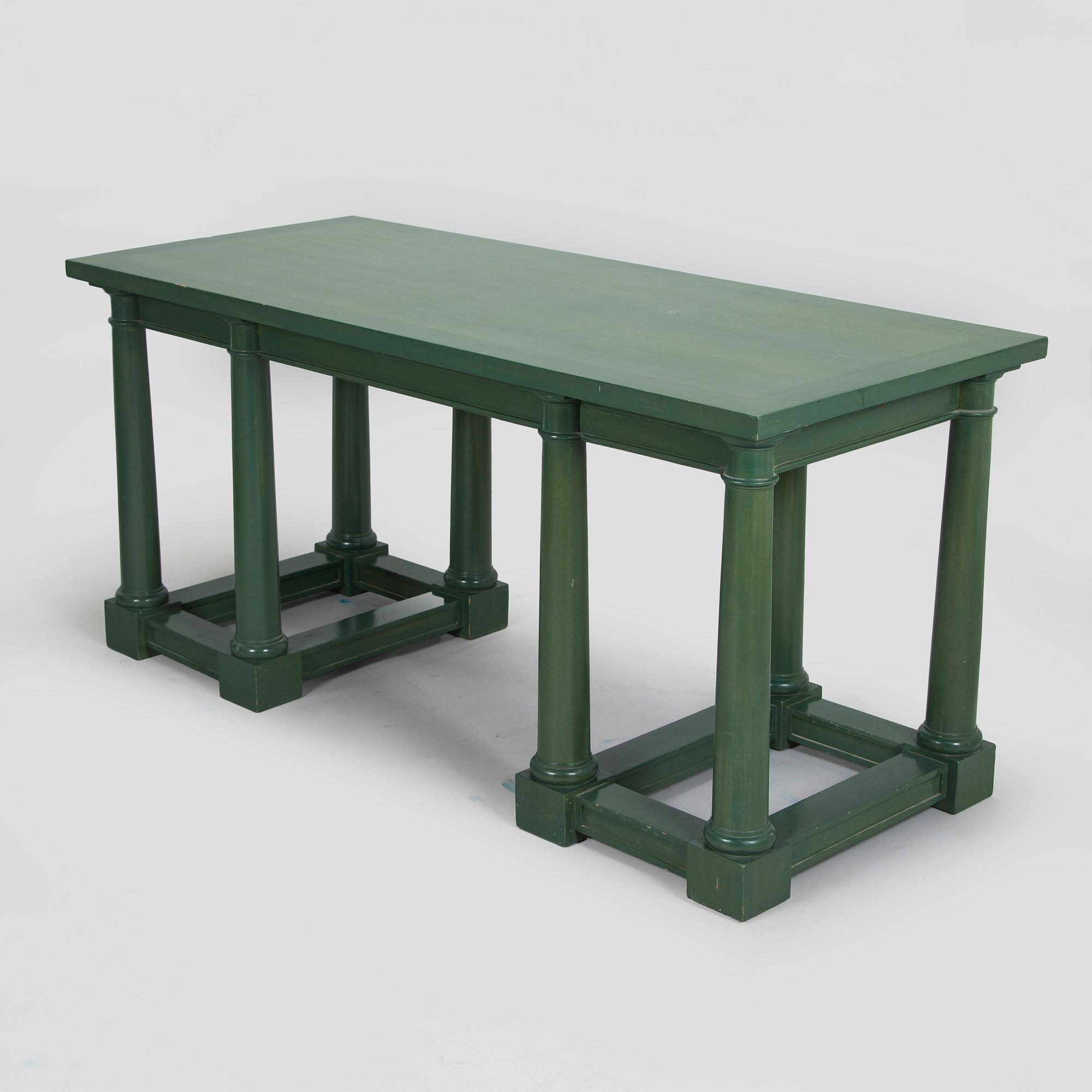 Desk/side table, a chair and a chest of drawers, last quarter of the 20th century.