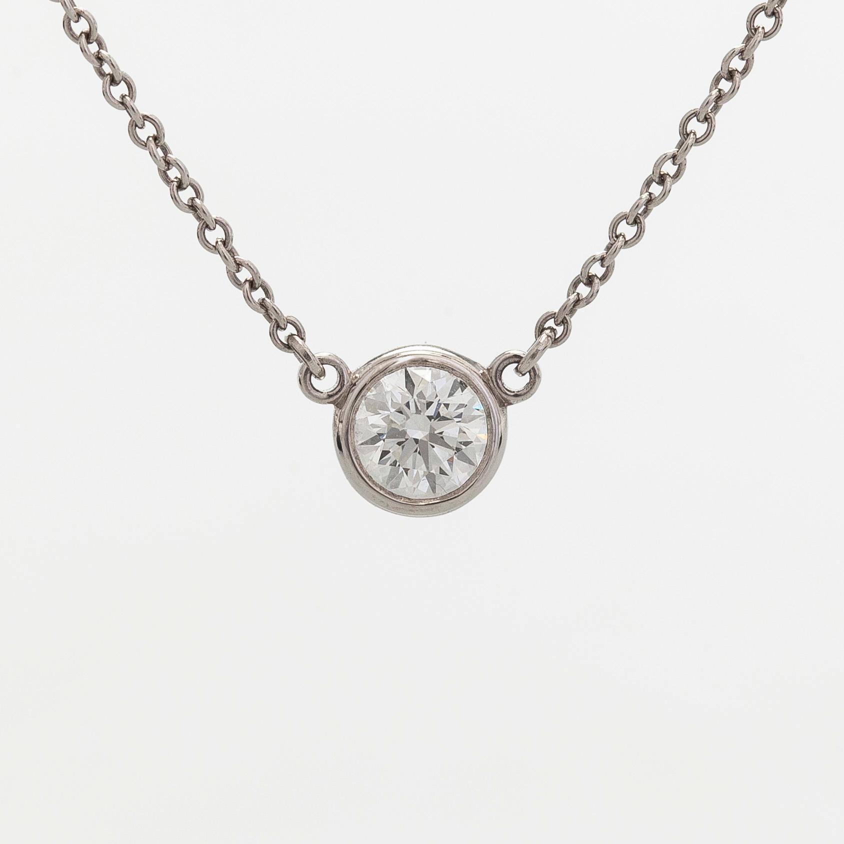 Tiffany & Co, Elsa Peretti, a platinum necklace, "Diamonds by the Yard' with a brilliant-cut diamond.