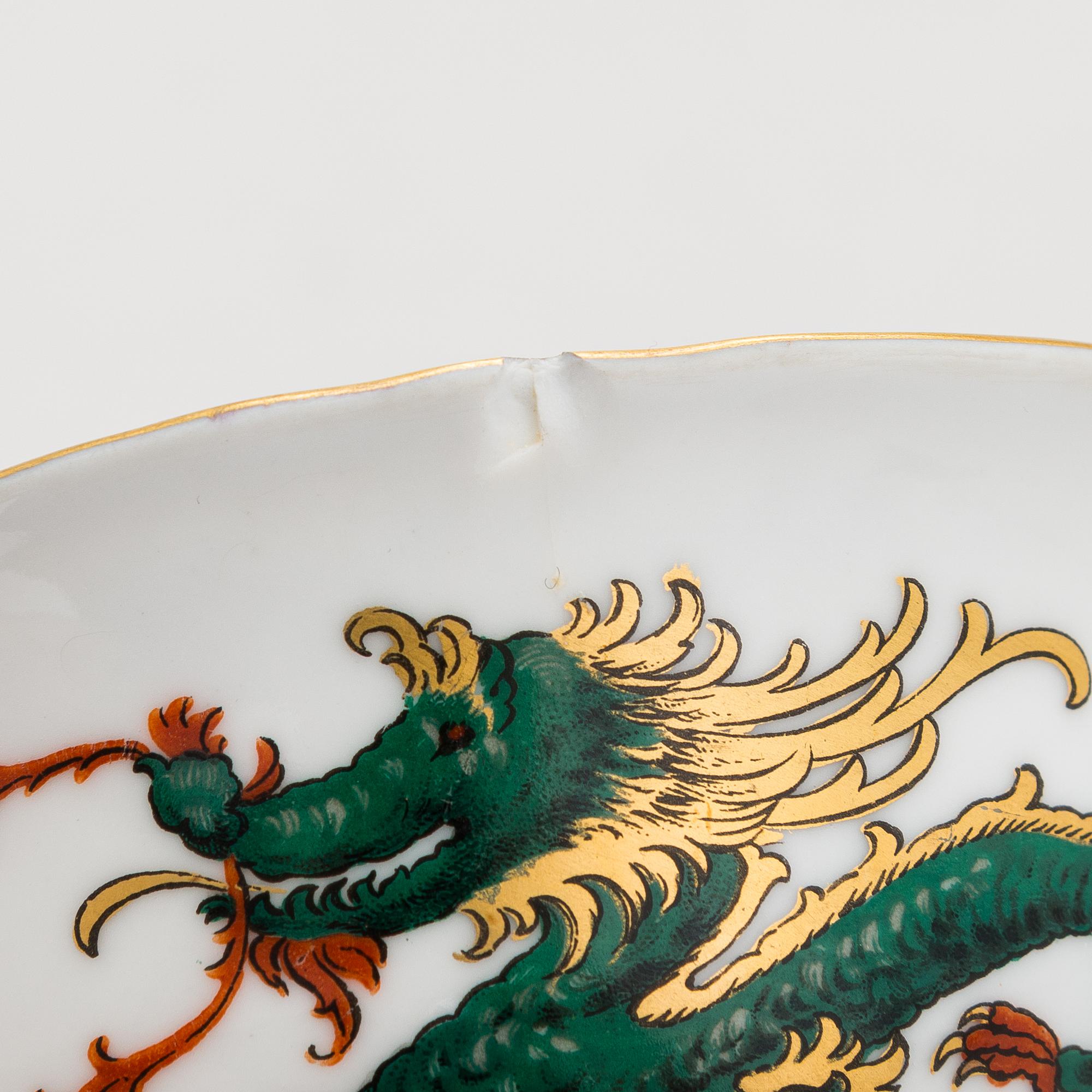 A ca 23-piece Dragon decorated coffee set, Arabia Finland 1920s-30s.