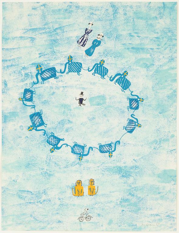 Madeleine Pyk, lithograph in colours, signed 275/360.