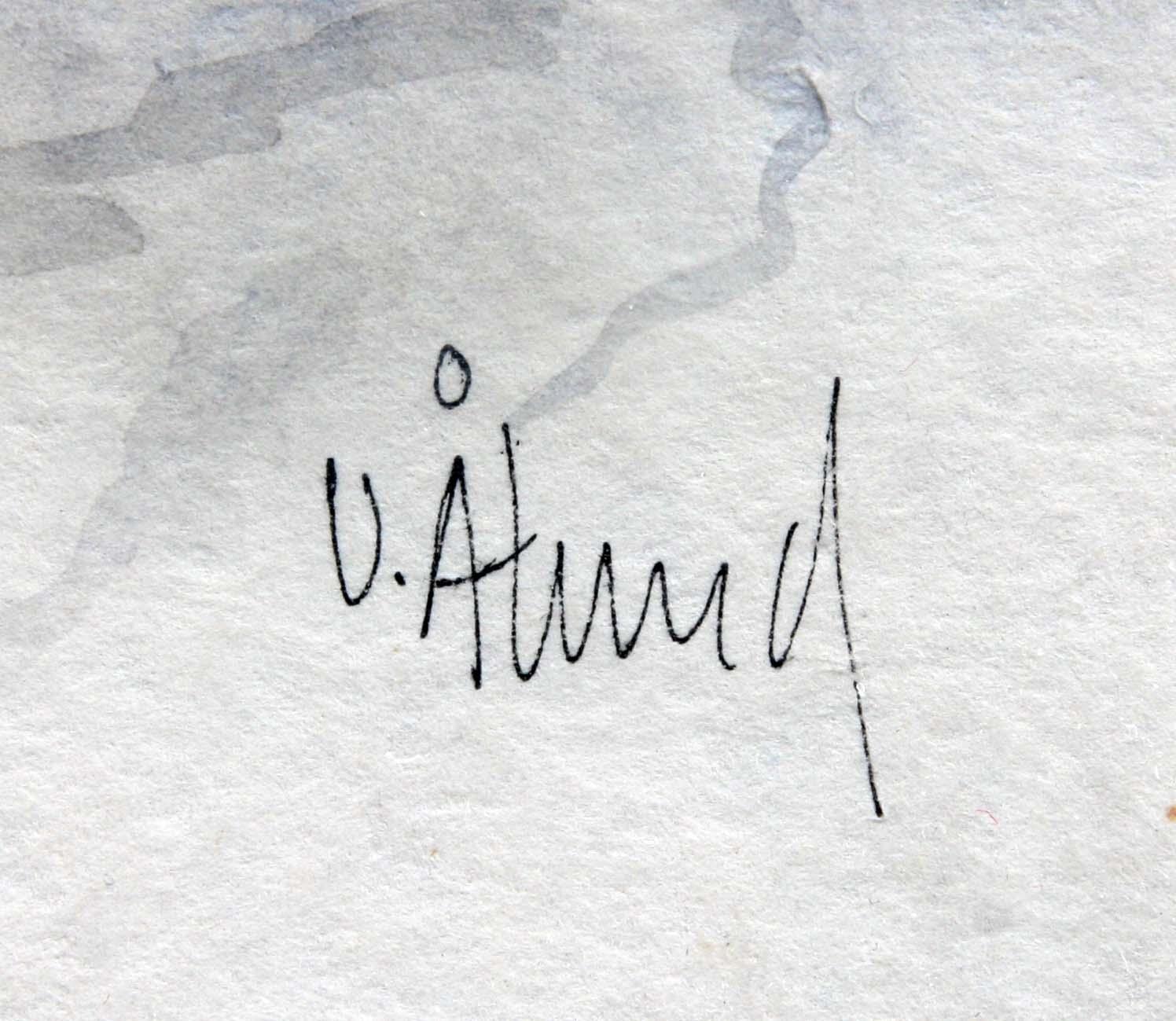 ULF ÅLUND, akvareller/tusch, 2 st, sign.