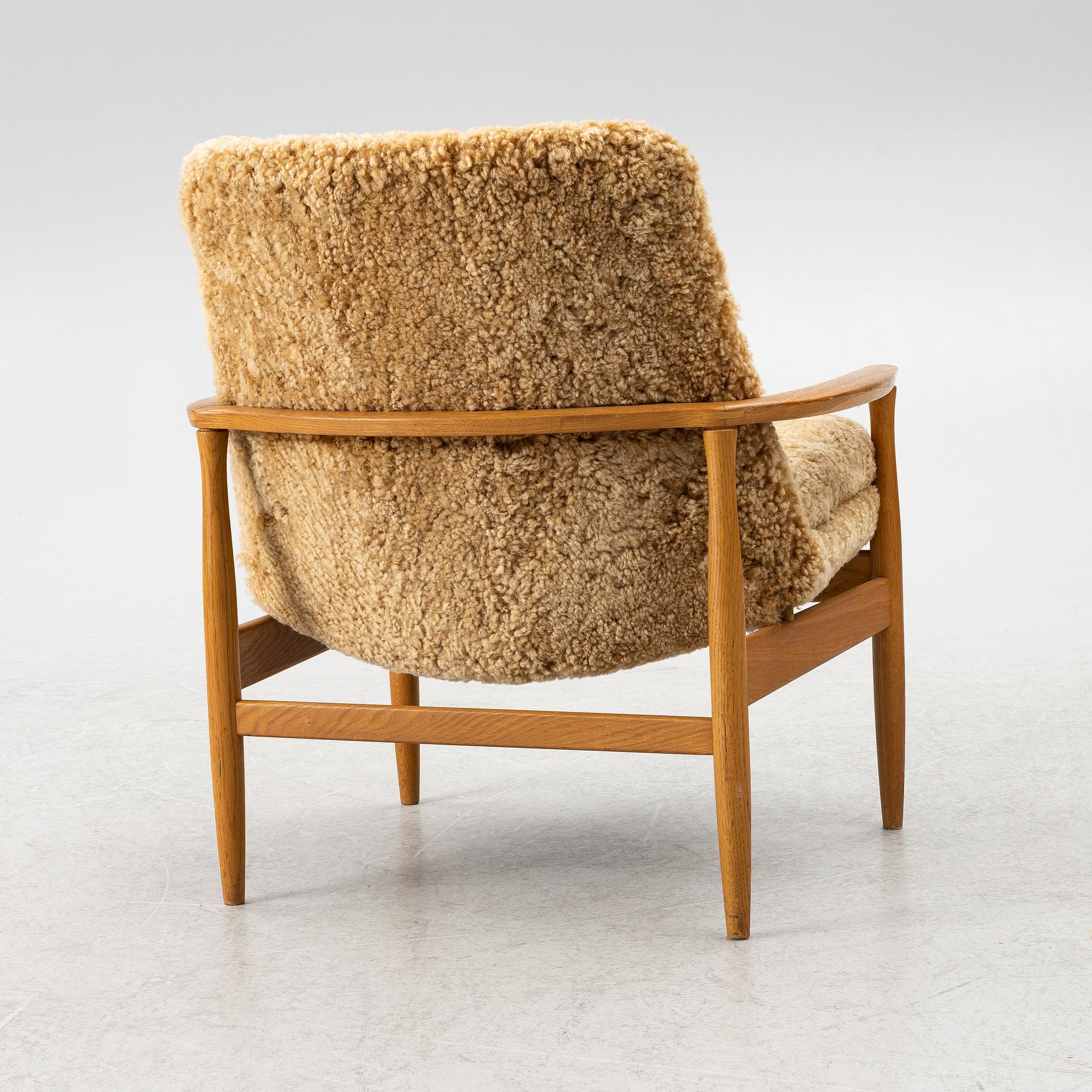 Armchair, sheepskin, mid-20th century.
