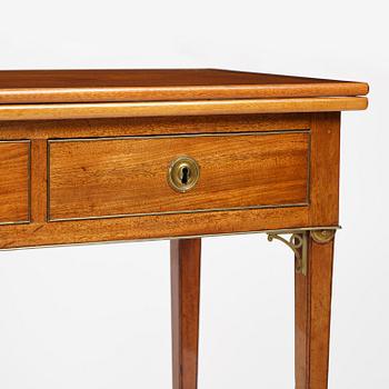 A late Gustavian mahogany games table, presumably by A. Nordström (Journeyman at G. Iwersson 1806-09).