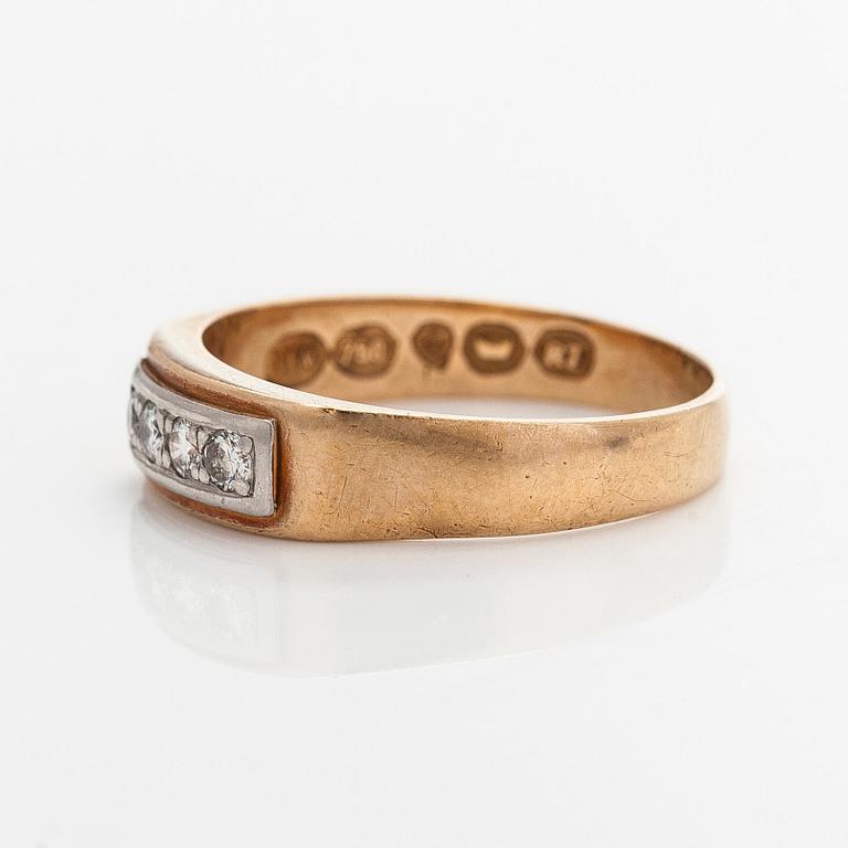 Ring, brilliant cut diamonds, 18K gold, Westerback, Helsinki 1970.