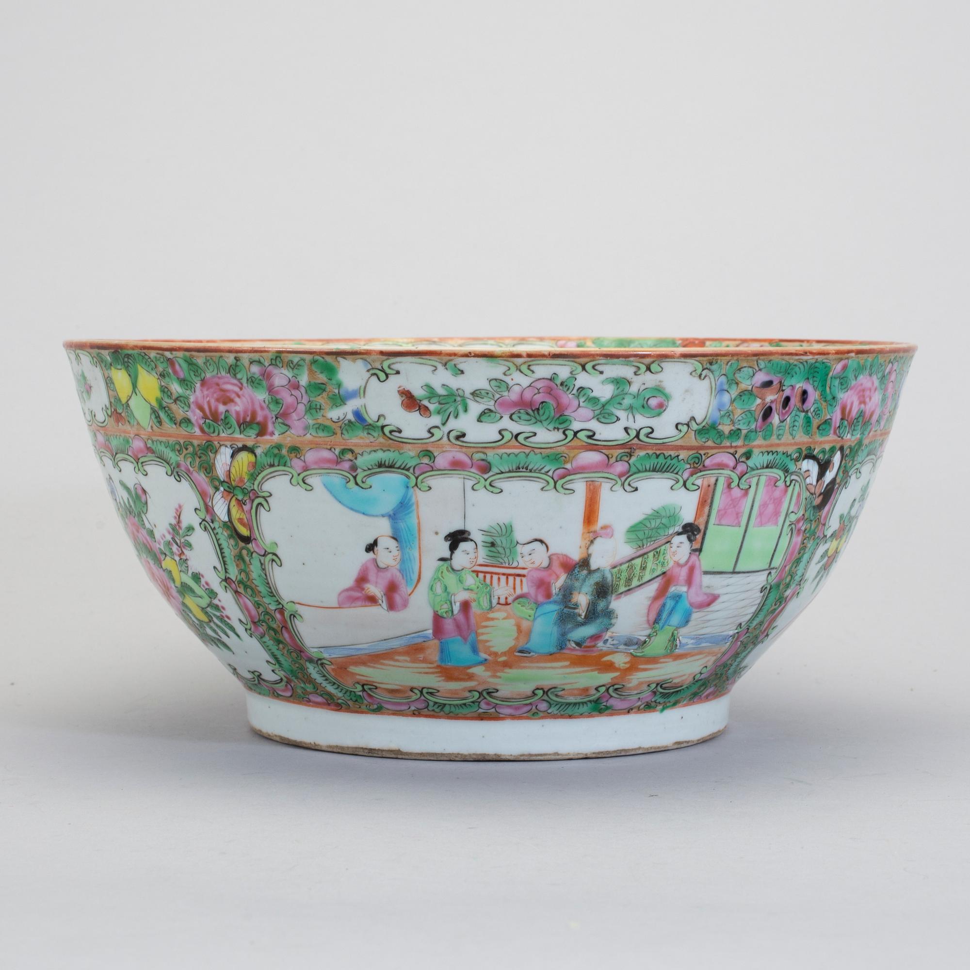 SKÅL, porslin, Kanton, 1800-tal.