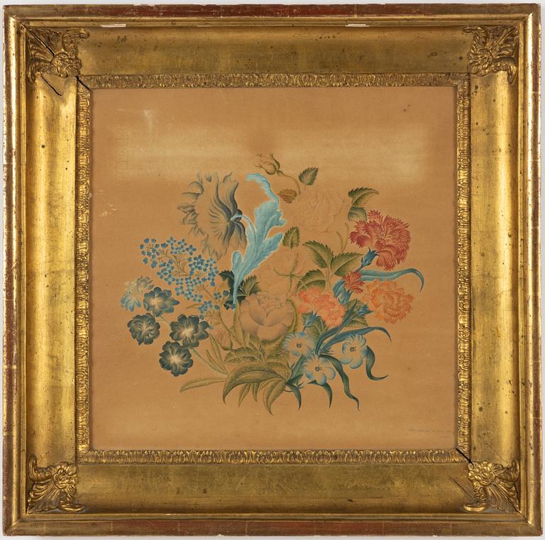 Unknown artist, early 19th century, Flowers, a pair.
