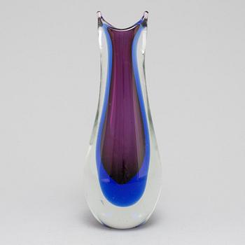 a Italian glass vase, probably Flavio Poli, 20th century.