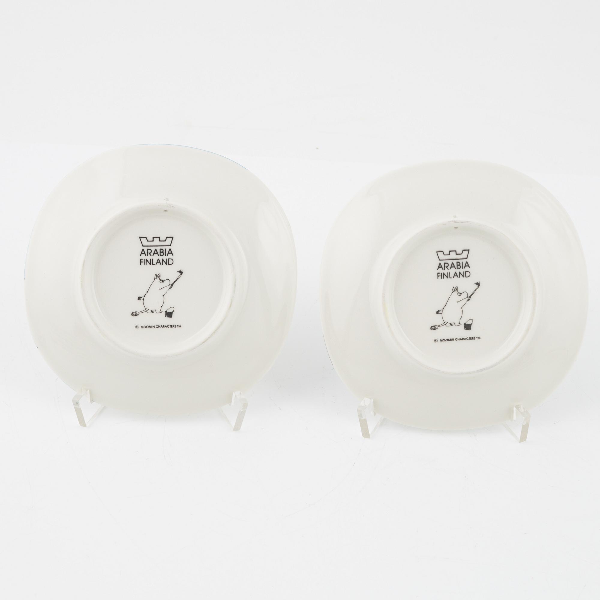 14 porcelain collector's plates, Moomin Characters/Bulls, Arabia, Finland.