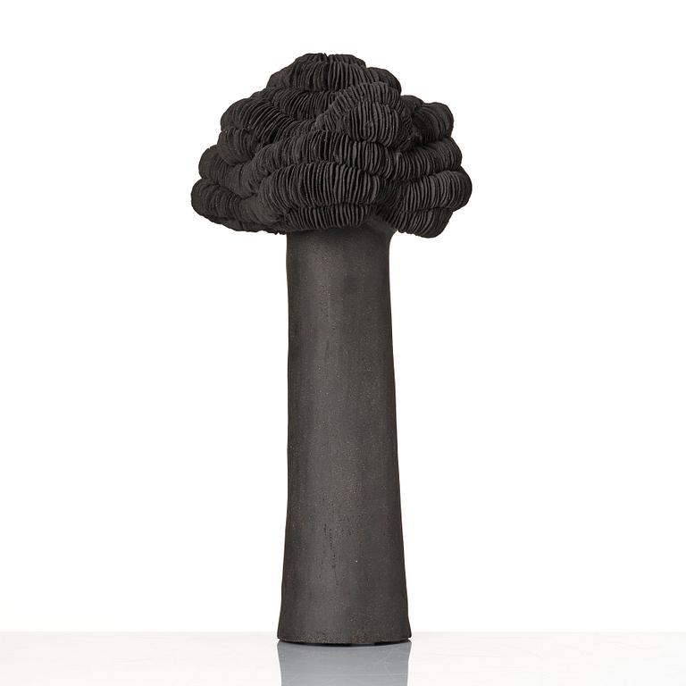 Carl Richard Söderström, a black stoneware sculpture 'Young Tree', his own workshop, Stockholm 2013.