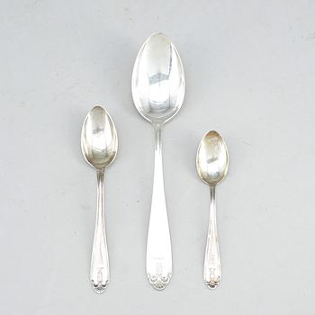 PARTI SKEDAR, silver, 24 delar, GAB, Stockholm, 1900-tal. Vikt ca 338 gram.