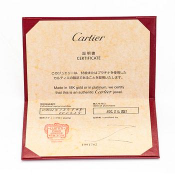 Cartier, sormus, platinaa ja briljanttihiottu timantti n. 0.25 ct. GIA-dossier ja sertifikaatilla.