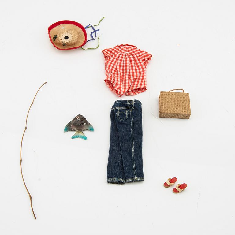 Barbie och Ken, dockor 2 st. samt kläder, vintage,"Barbie Bubblecut" Mattel 1961/62. "Ken" Mattel 1961/62.