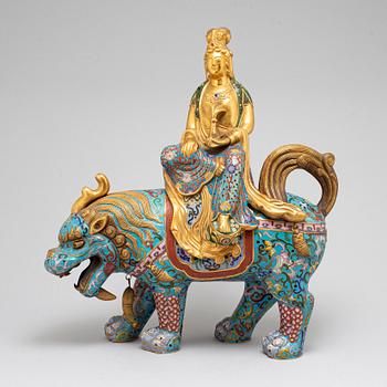 A large cloisonne sculpture/incense burner, 20th century.