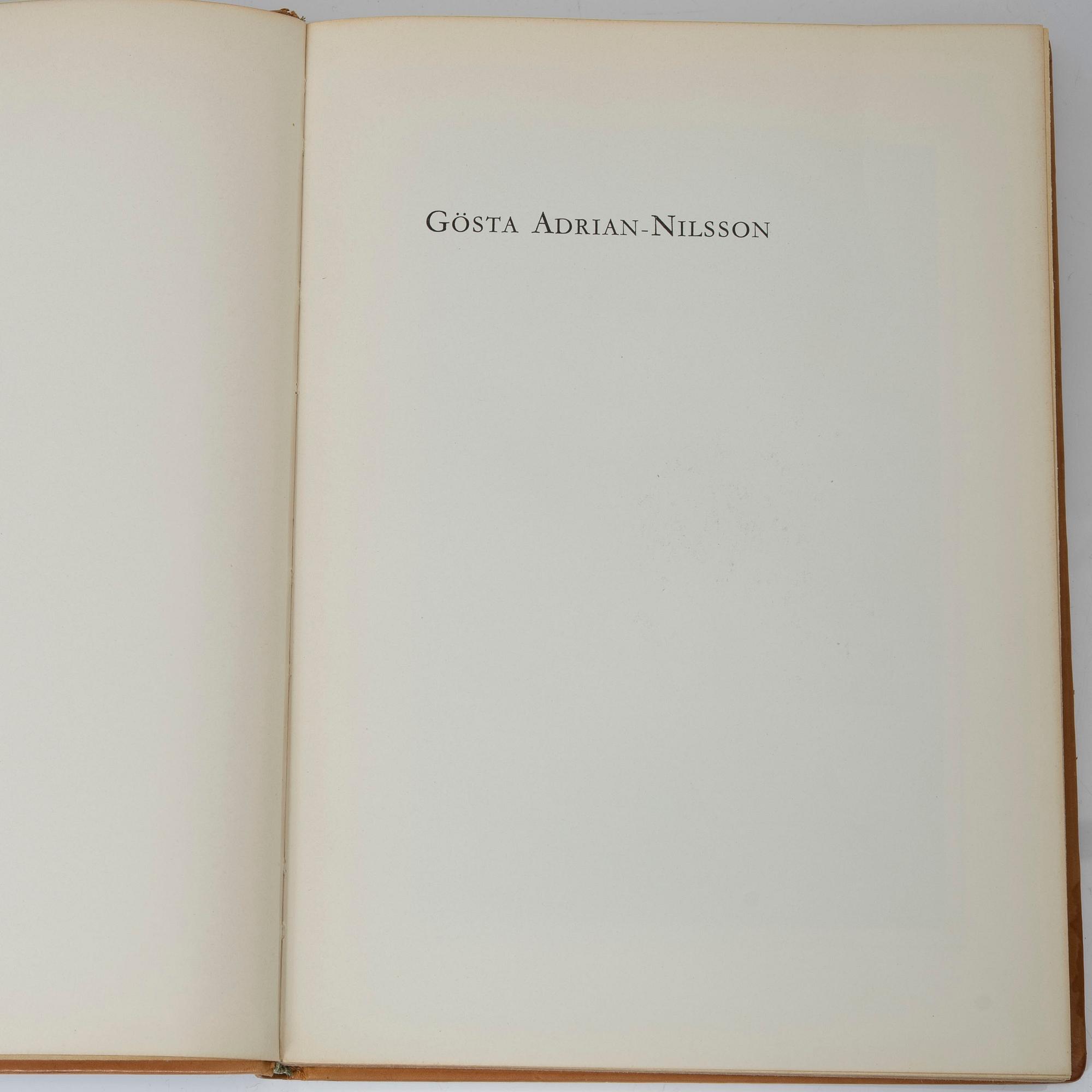 Gösta Adrian-Nilsson, book, "Gösta Adrian-Nilsson" by Nils Lindgren, with original drawing by GAN.