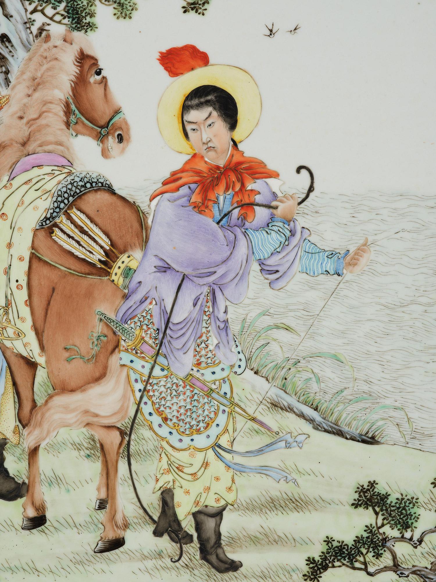 A group of four Chinese porcelain placques, Republic, early 20th century.