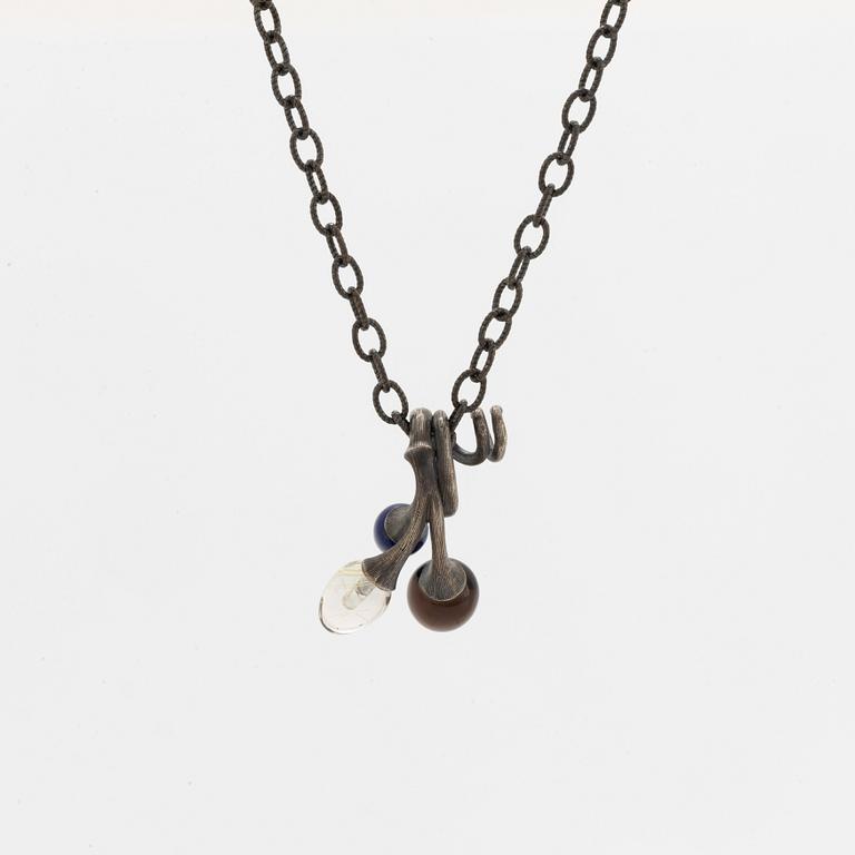 Ole Lynggaard, Charlotte Lynggaard, "Lotus" pendant, with chain, sterling silver.