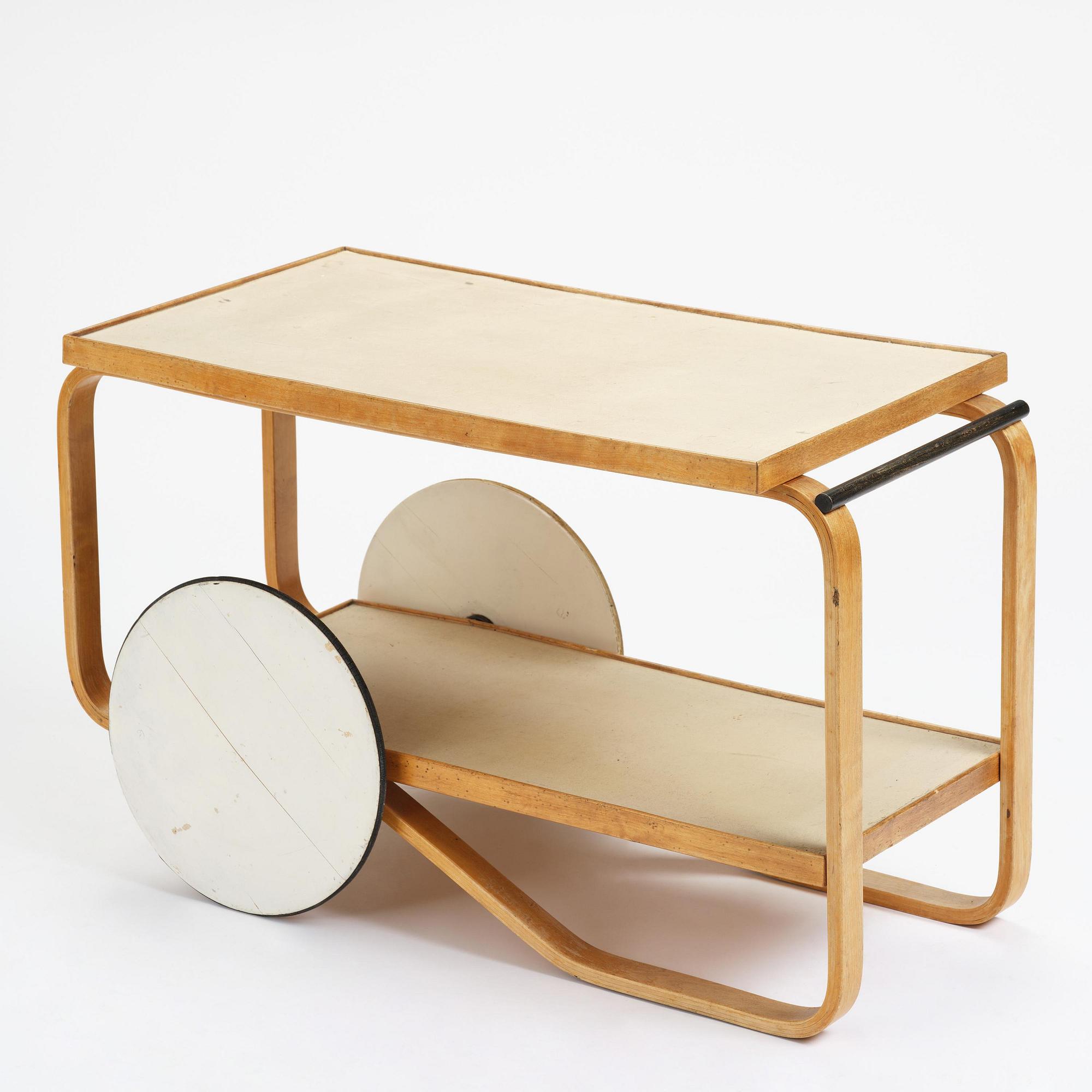 Alvar Aalto, serveringsvagn, modell "98", O.Y. Huonekalu-ja Rakennustyötehdas A.B, för Finmar Ltd, Finland, 1934-39.