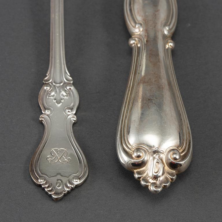 CG HALLBERG and GAB, a part 'Olga' silver cutlery, 1948-1978 (112 pieces).