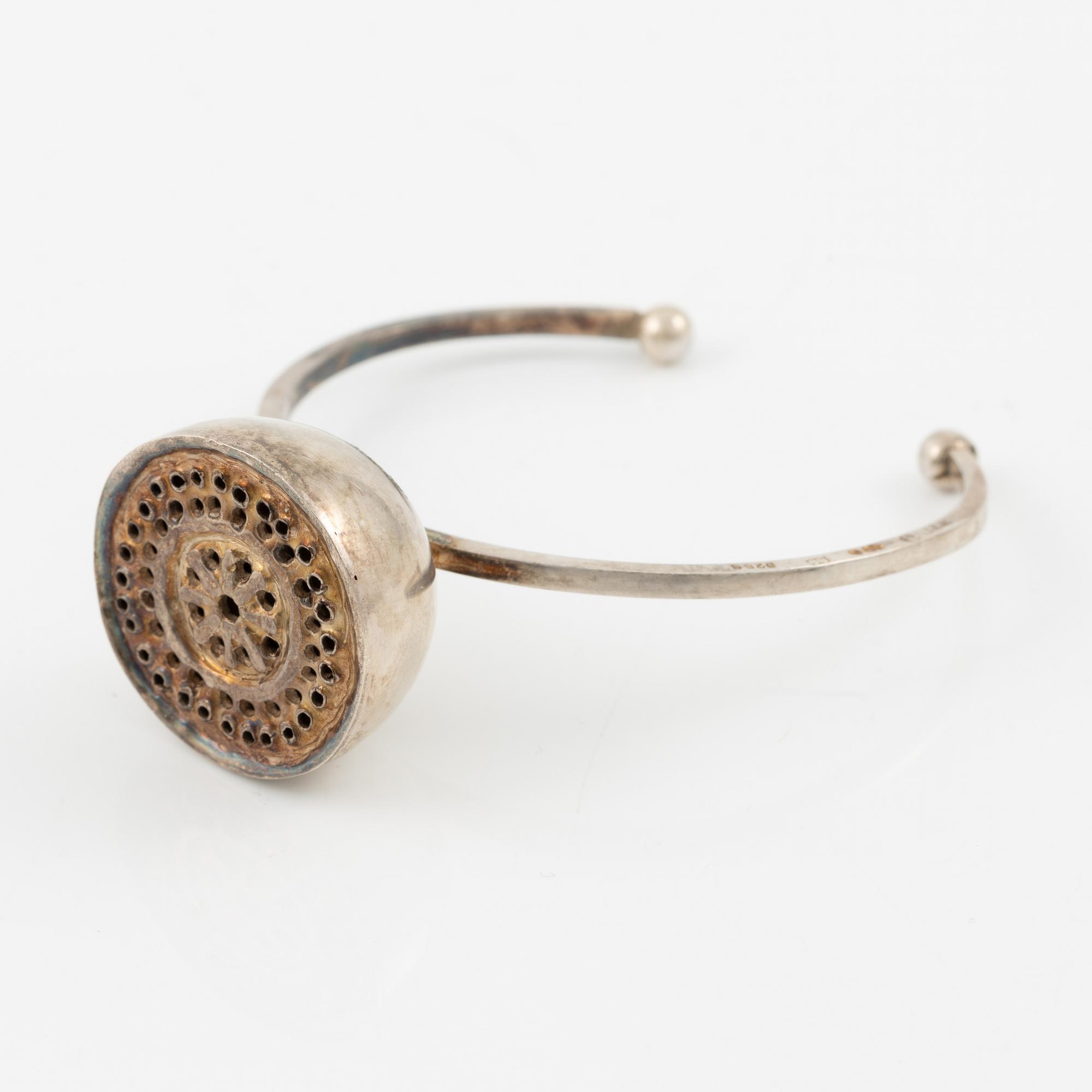 Lars Arby, five arm rings, sterling silver, Gothenburg 1963, 1966 and 1967.