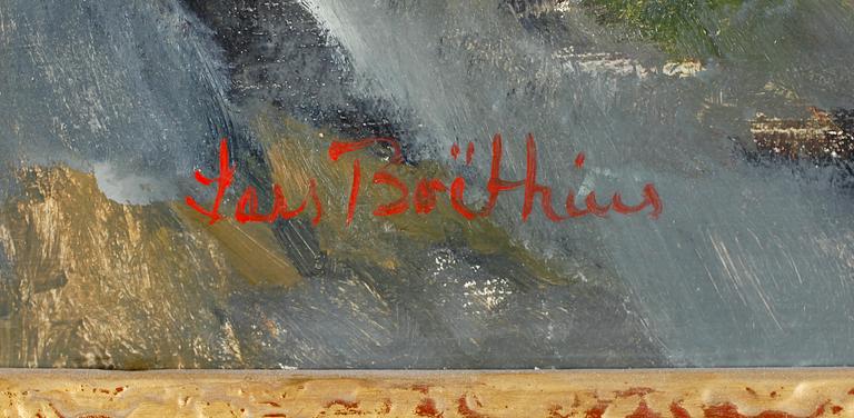 LARS BOËTHIUS, olja på pannå, signerad.