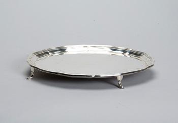 SALVER, silver, E&S Co, Sheffield, England, 1946-47.