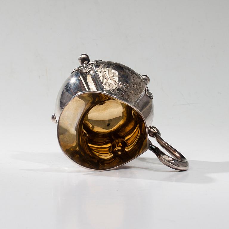 KAFFESERVIS, 3 delar, silver, Auran Kultasepät, Åbo 1915-1916. Tot. vikt ca 1290 g.