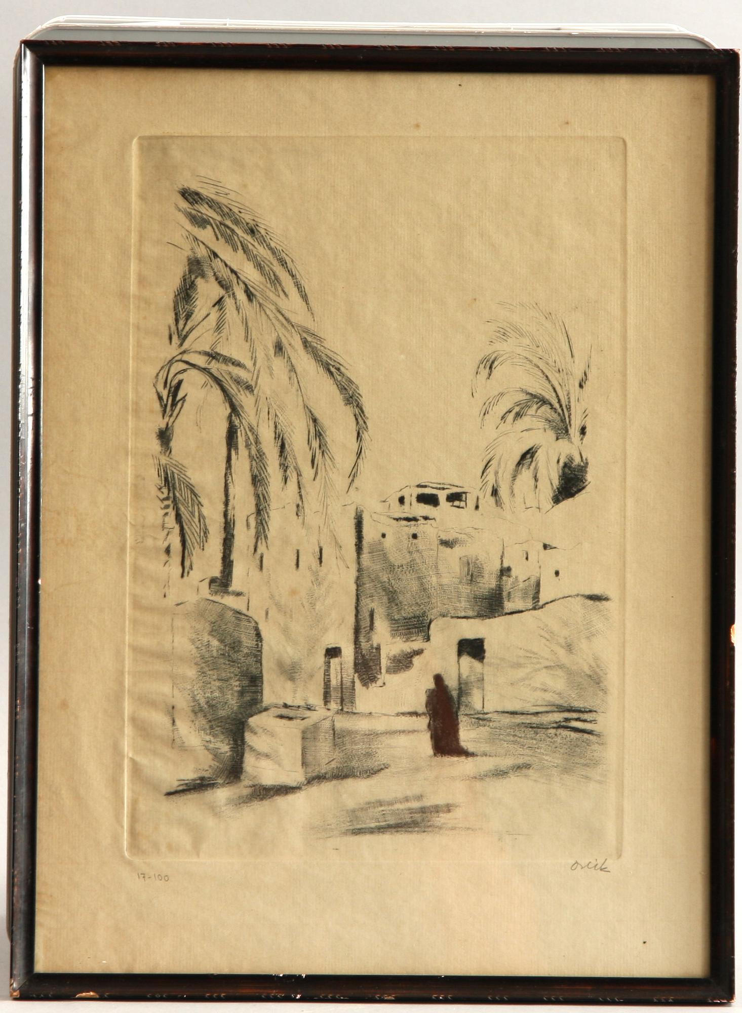 EMIL ORLIK, etsning, sign o numr 17/100.