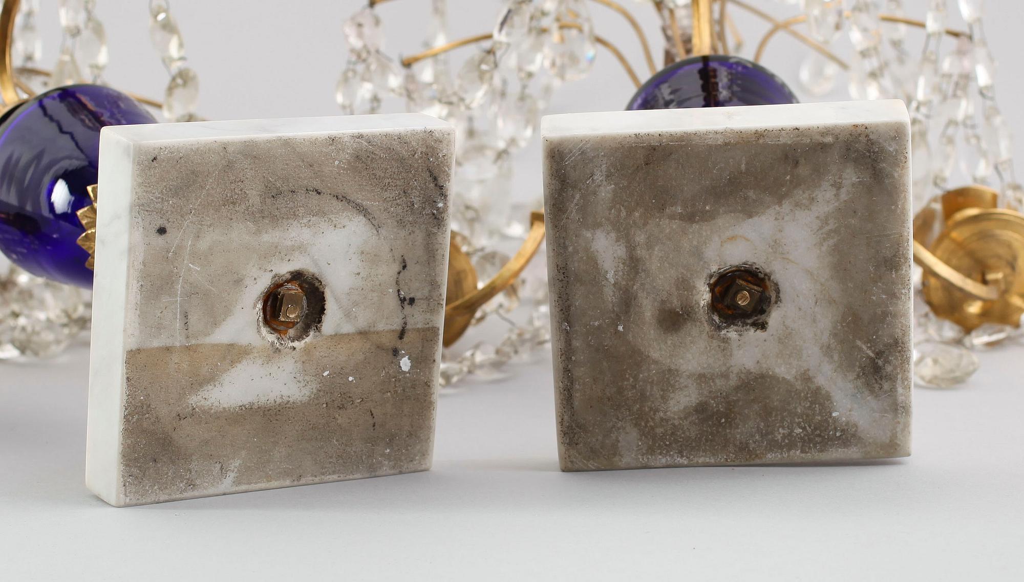 BORDSLYSTRAR, 1 par, gustaviansk stil, 1900-talets första hälft.