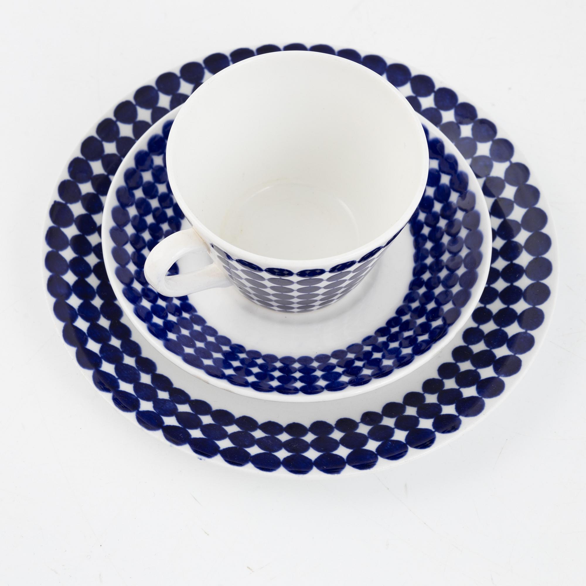 Stig Lindberg, coffee service, 14 pieces, "Adam", bone china, Gustavsberg.