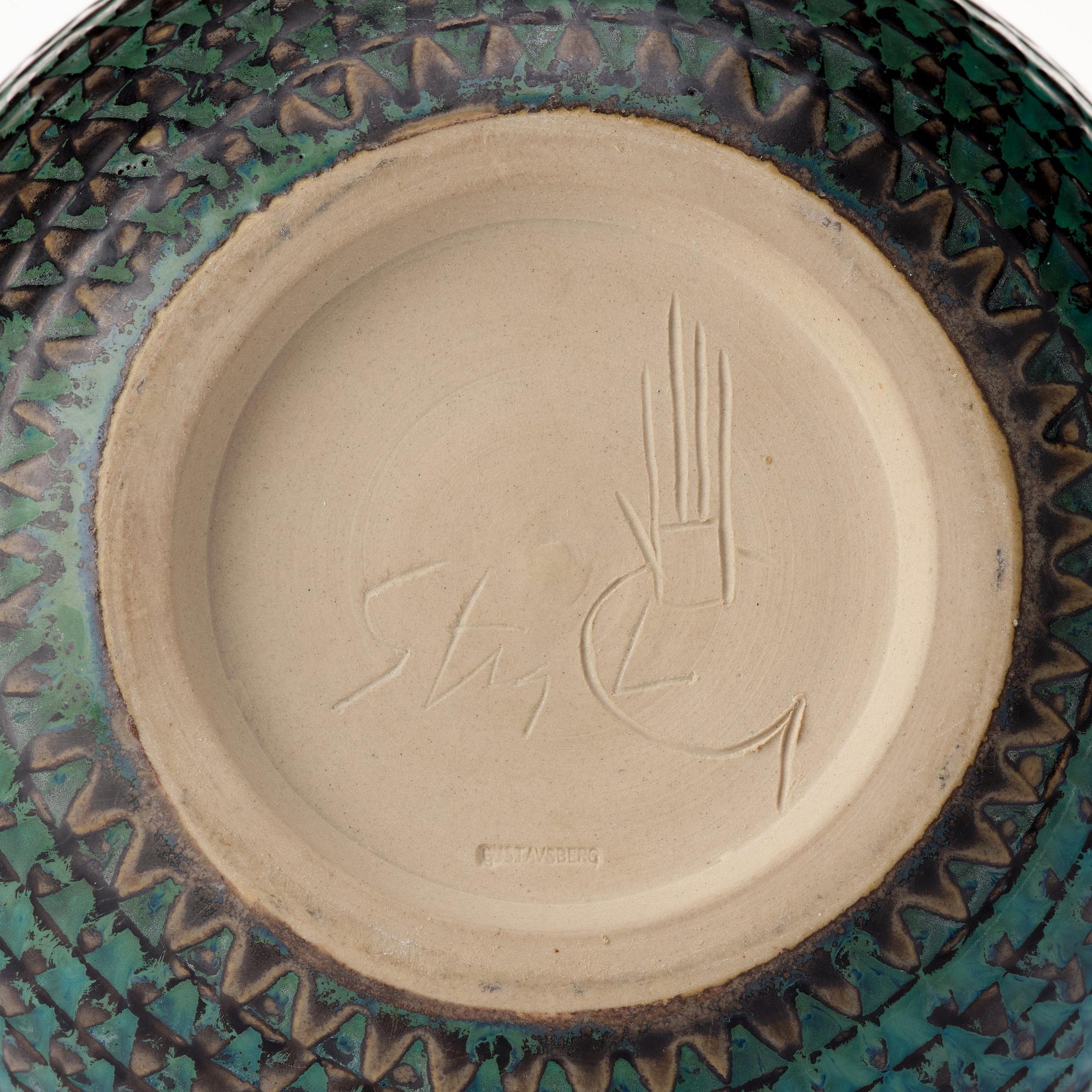 Stig Lindberg, a stoneware vase, Gustavsberg studio, Sweden 1964.