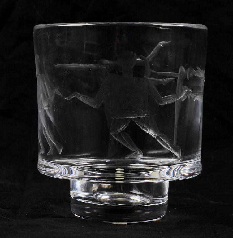 SKÅL, glas, Erik Höglund, Boda, sign o numr. Dat 1997.