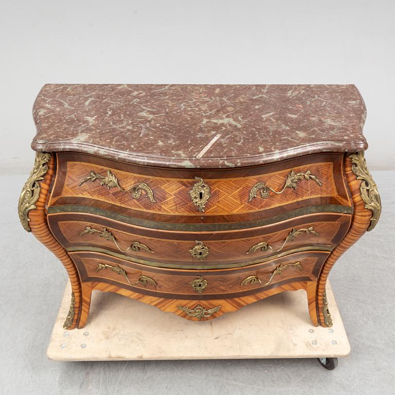 A Swedish Rococo chest of drawers, second half of the 18th century.