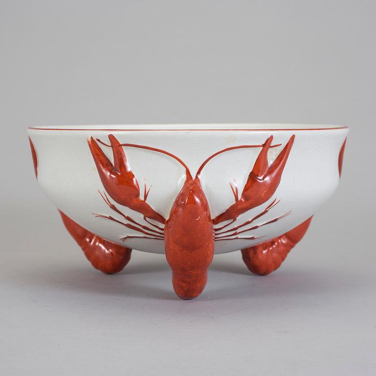 KRÄFTSKÅL, flintgods. Alf Wallander, Kräftservis, Rörstrand, 1900-talets början.