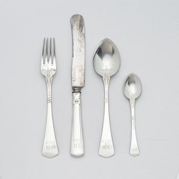 A Swedish 24 piece silver-cutlery set, mark of C.G. Hallberg, Stockholm 1907-1923.