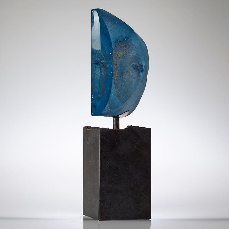 BERTIL VALLIEN, skulptur "Janushuvud", Kosta Boda 2007, unik.
