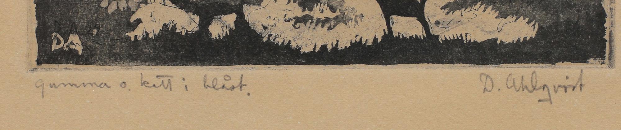 DAVID AHLQVIST, etsning, sign,