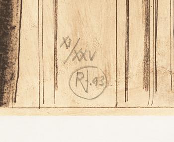 Roj Friberg, lithograph in colours, signed with monogram and numbered IX/XXV, and dated -93.