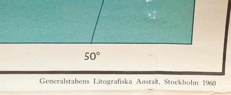 KARTA, Afrika, Generalstabens Litografiaska Anstalt Kartförlaget, 1960.