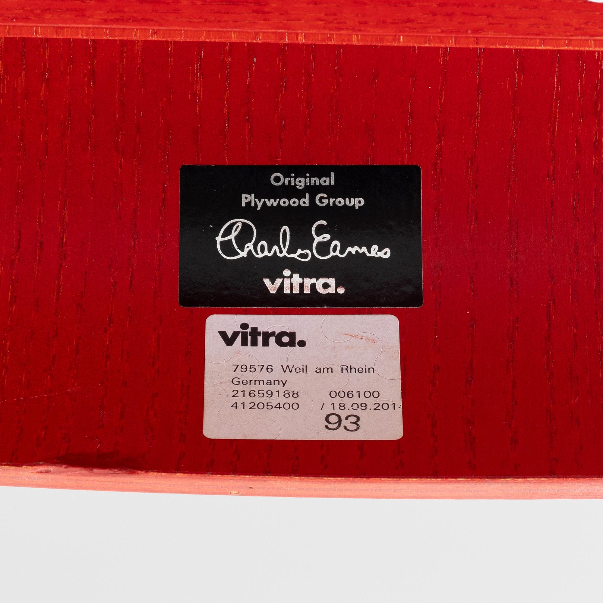 Charles & Ray Eames, a 'Plywood Group LCW Lounge Chair', Vitra, 2014.