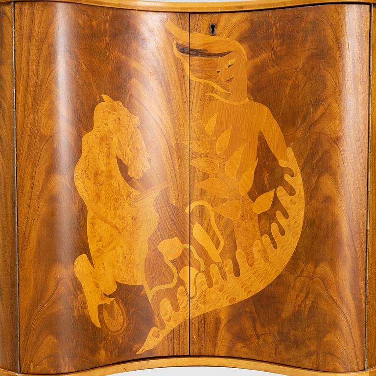 A Swedish Modern inlay drinks cabinet, AB Rödeby Möbler, Ronneby, 1940s.