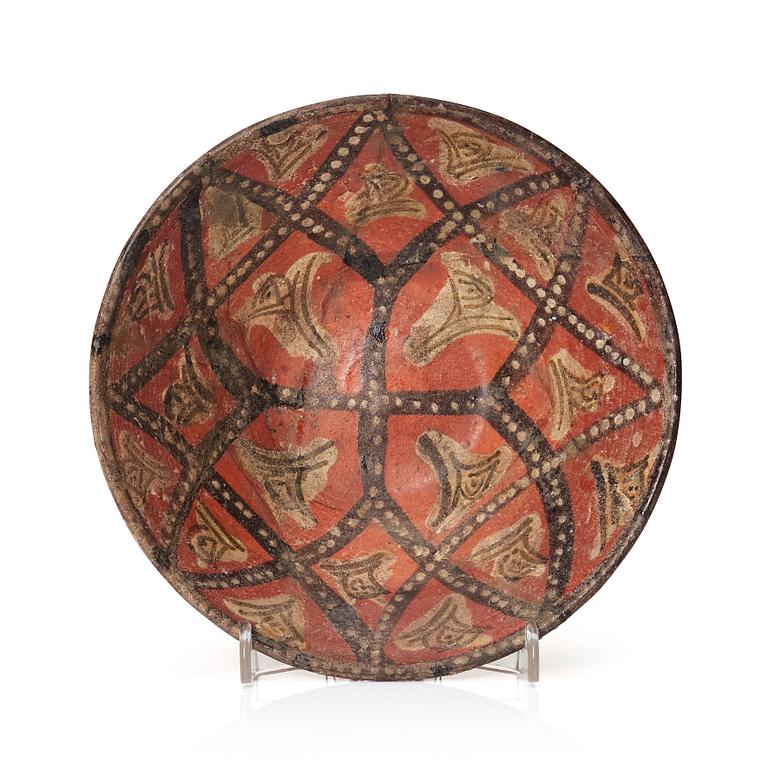 A 11 - 13 th century Samarkand - Uzbekistan, pottery bowl.