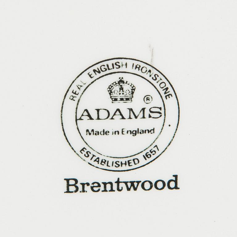 Ruoka-ja teeastiasto, 141 osaa, "Brentwood" fajanssi, Adams, Englanti 1900-luvun loppu.
