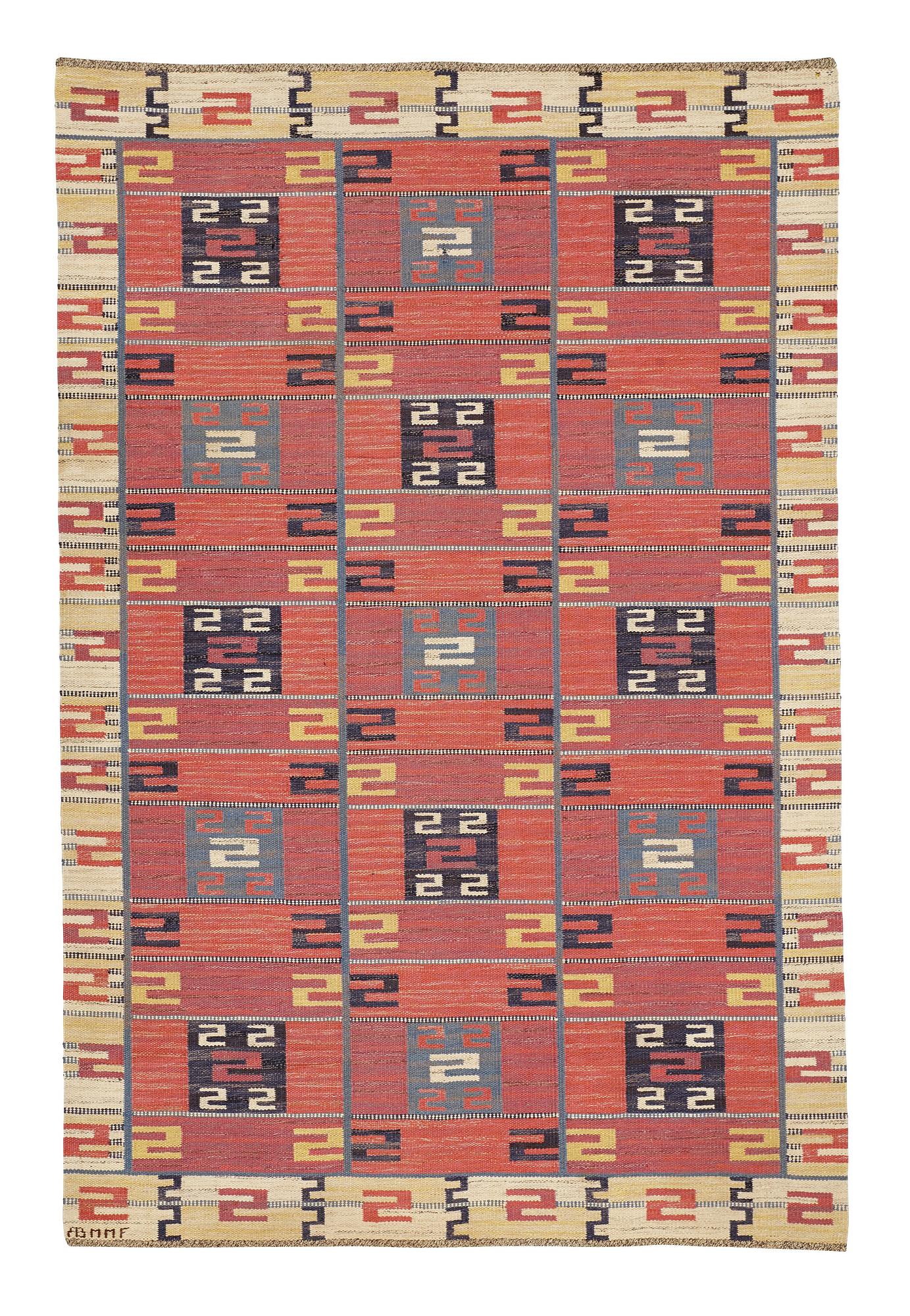 Märta Måås-Fjetterström, matta, "Röda Esset", rölakan, ca 304,5 x 200-201,5 cm, signerad AB MMF.