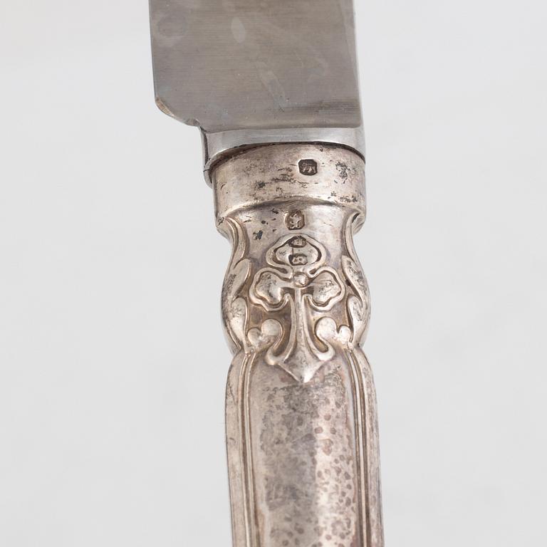 Chawner & Co (George William Adams), knives, 11 pcs, silver, London 1873.