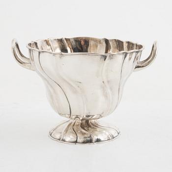 A silver bowl and a box with cover, including Denmark, mid 19th Century.