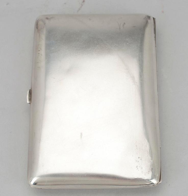 CIGARRETUI, silver, finska importstämplar 1928, vikt 164g.