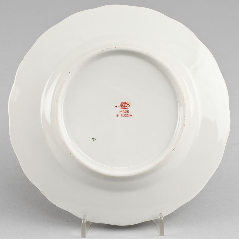 KAFFESERVIS, 20 delar, porslin, Ryssland, 1900-talets andra hälft.